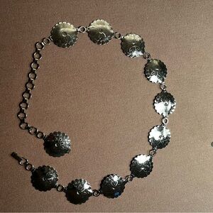 Elegant Silver Concha Belt